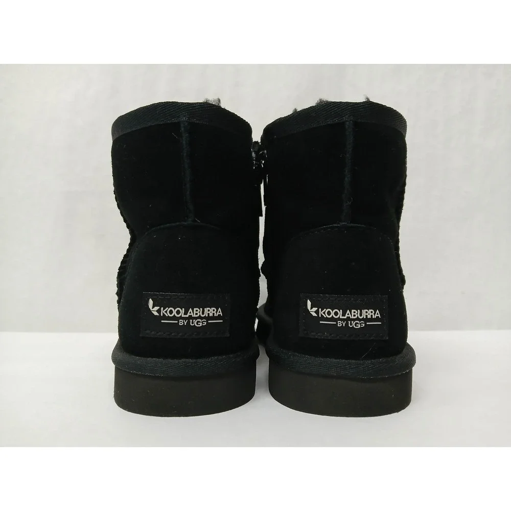 Koolaburra by UGG Kids Koola Mini‎ Boot Suede Faux Fur Lined 1116770 Black Sz 1